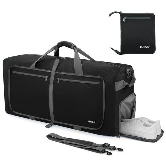 Gonex 150L Travel Duffle Bags 35" Large Foldable Weekender Bag Waterproof Overnight Bag with Shoes Compartment for Camping