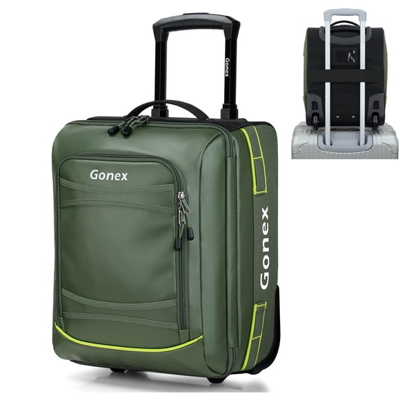 Gonex 16" Underseat Carry On Luggage with Wheels for Airplane, Softside Water Repellent Suitcase for Men Women
