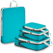 Gonex 4 Set Compression Packing Cubes for Travel Expandable Luggage Organizers Bags for Carry on Suitcases