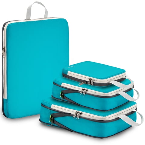 Gonex 4 Set Compression Packing Cubes for Travel Expandable Luggage Organizers Bags for Carry on Suitcases