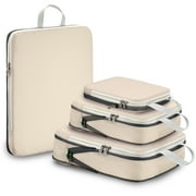 Gonex 4 Set Compression Packing Cubes for Travel Expandable Luggage Organizers Bags for Carry on Suitcases