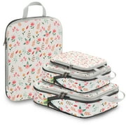 Gonex 4 Set Compression Packing Cubes for Travel Expandable Luggage Organizers Bags for Carry on Suitcases