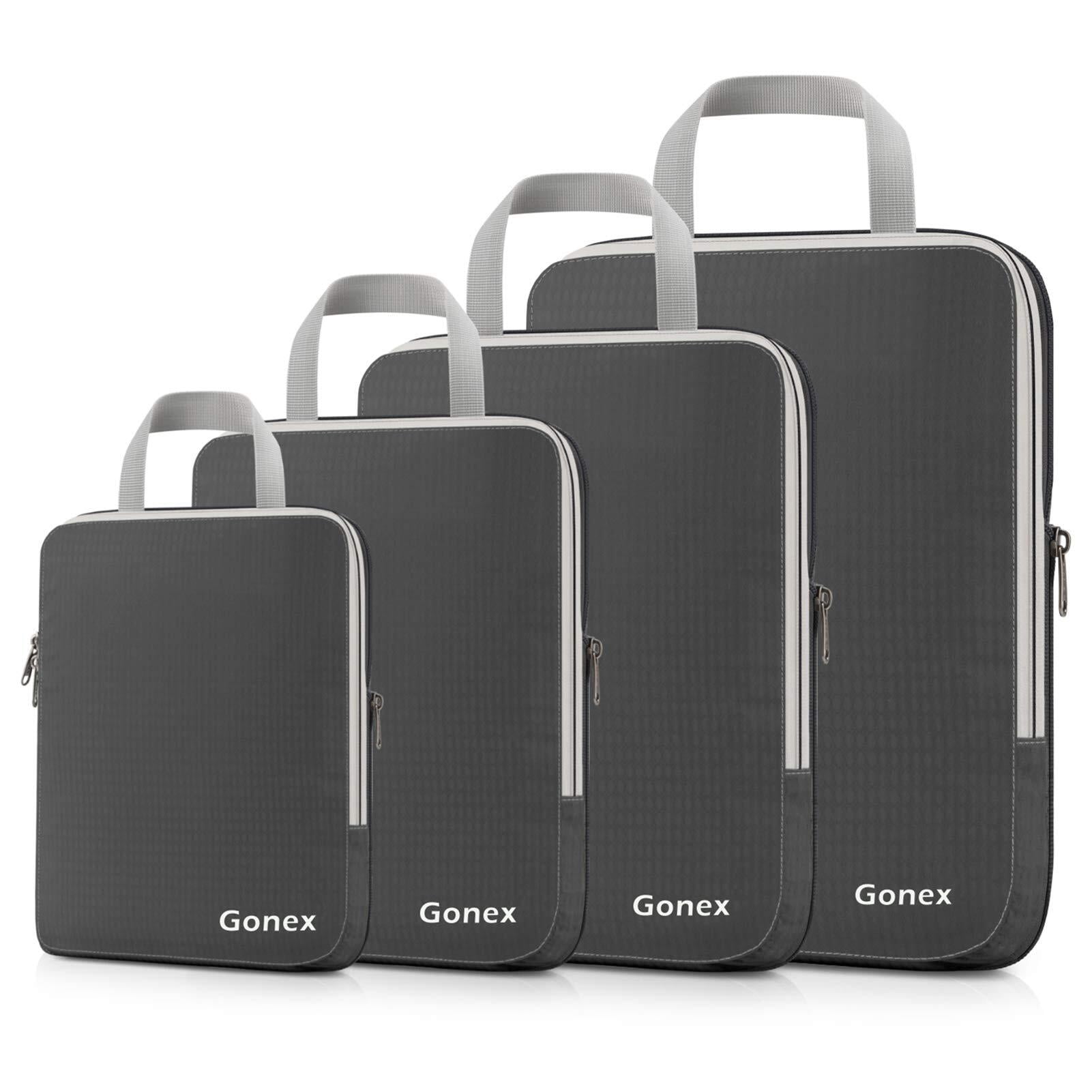 Gonex 4 Set Large Compressed Travel Packing Cubes, Expandable Luggage
