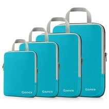 Gonex 4 Set Compression Packing Cubes for Travel Expandable Luggage Organizers Bags for Carry on Suitcases