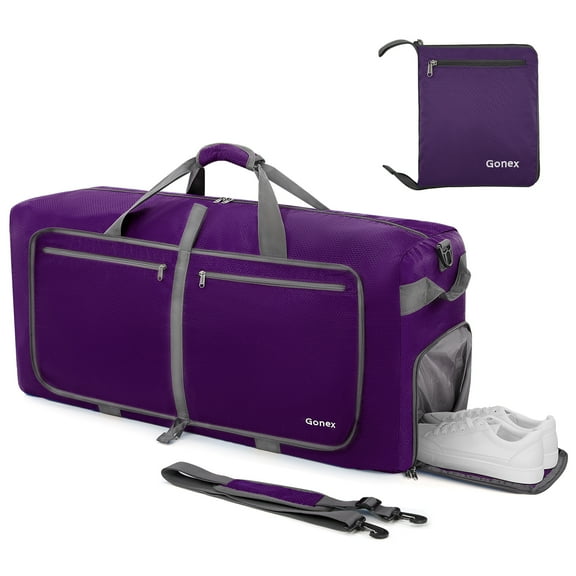 Gonex 40L Duffle Bag with Shoes Compartment, 21" Packable Travel Duffel Bags for Men Women, Water Repellent Overnight Weekend Bag
