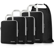 Gonex 5 Set Compression Packing Cubes, Expandable Travel Luggage Organizers with Laundry Bag