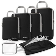 Gonex 6 Set Compression Packing Cubes Expandable Travel Luggage Organizers with Shoe Bag, Toiletry Bag