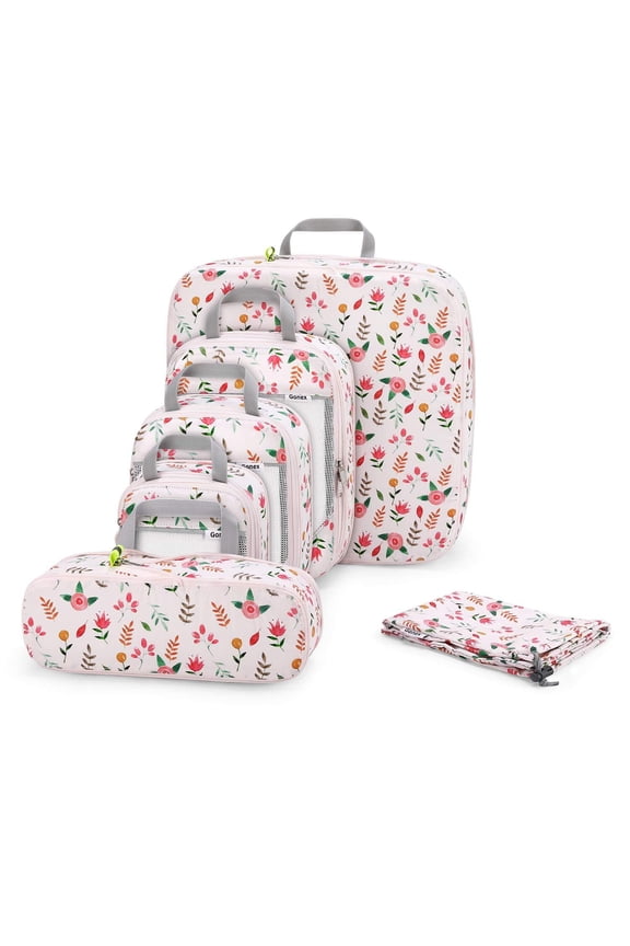 6 Set Compression Packing Cubes Mesh Luggage Organizers for Travel Accessories Suitcase Storage Bags Set
