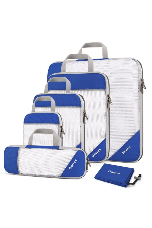 6 Set Compression Packing Cubes Mesh Luggage Organizers for Travel Accessories Suitcase Storage Bags Set