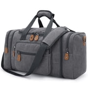 60L Canvas Duffel Bags 26" Expandable Travel Duffle Overnight Weekender Bag for Men Women