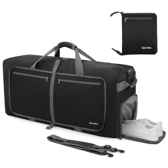 Gonex 60L Duffel Bag for Men Women, 23" Water Resistant Travel Duffle Bag with Shoe Compartment & Carry Strap
