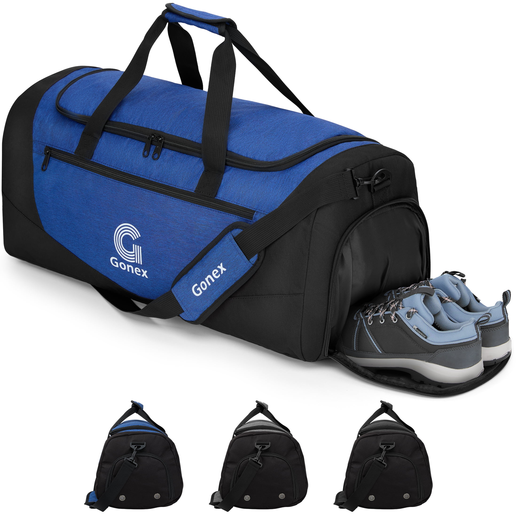 Gonex 60L Gym Duffel Bag, Sports Duffle with Shoe Compartment & Wet Pocket, Water-Resistant Travel Bag for Fitness, Camping, Weekend Trips