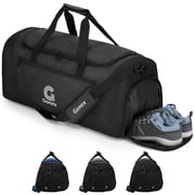 60L Gym Duffel Bag, Sports Duffle with Shoe Compartment & Wet Pocket, Water-Resistant Travel Bag for Fitness, Camping, Weekend Trips