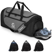 60L Gym Duffel Bag, Sports Duffle with Shoe Compartment & Wet Pocket, Water-Resistant Travel Bag for Fitness, Camping, Weekend Trips
