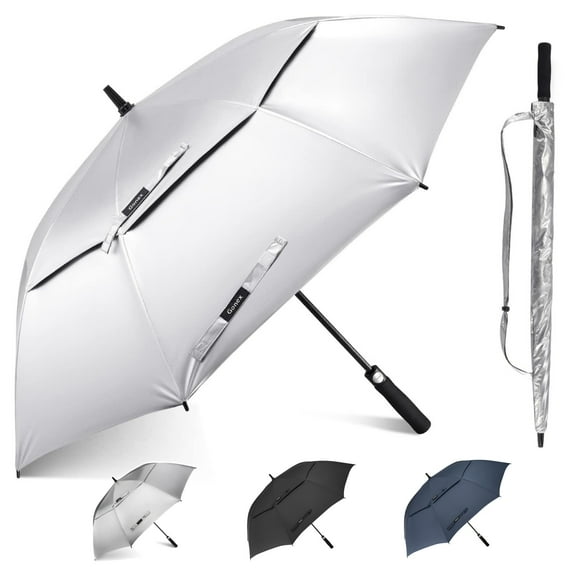 Gonex 68 Inch Automatic Open Golf Umbrella, Extra Large Vented Stick Umbrellas with UV Protection Double Canopy