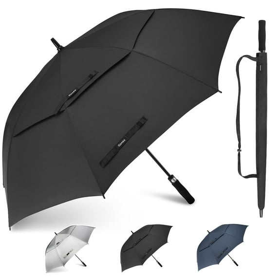 Gonex 68 Inch Automatic Open Golf Umbrella, Extra Large Vented Stick Umbrellas with Windproof Double Canopy
