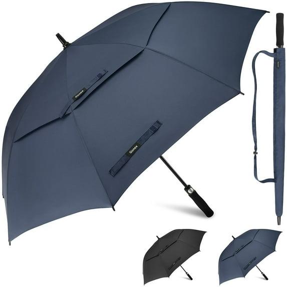Gonex 72 Inch Automatic Open Golf Umbrella, Extra Large Vented Stick Umbrellas with Windproof Double Canopy