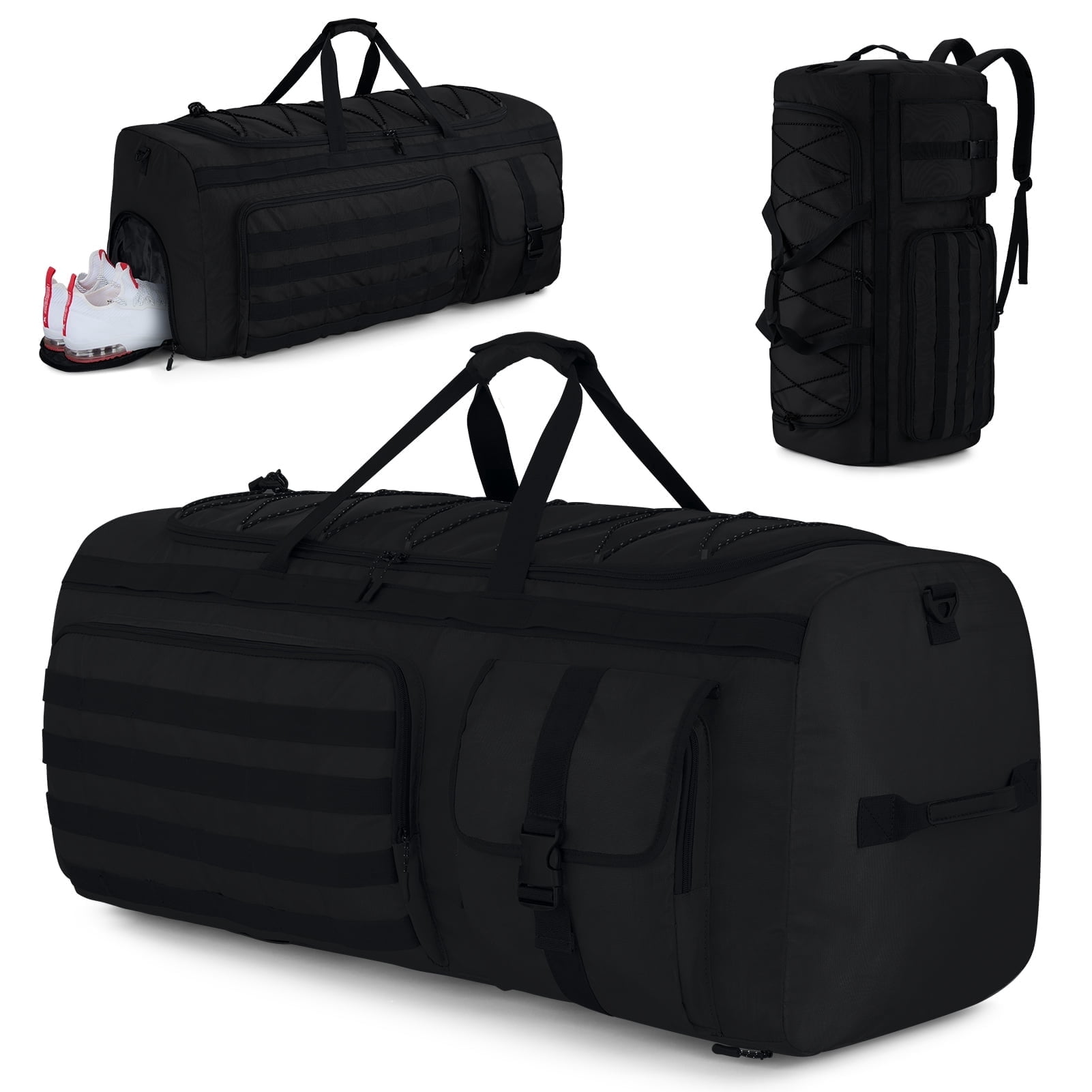 Gonex 90L Travel Duffel Bag for Men, 3 in 1 Extra Large Gym Bag Backpack with Shoes Compartment for Weekender Sports Workout