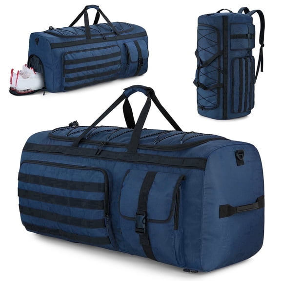 Gonex 90L Travel Duffel Bag for Men, 3 in 1 Extra Large Gym Bag Backpack with Shoes Compartment for Weekender Sports Workout