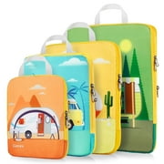 Gonex Compression Packing Cubes for Travel Accessories, 4 Set Expandable Luggage Organizers Bags (RV)
