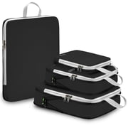Gonex 4 Set Compression Packing Cubes for Travel Expandable Luggage Organizers Bags for Carry on Suitcases