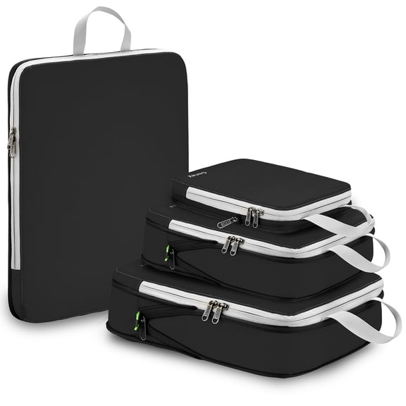 Gonex 4 Set Compression Packing Cubes for Travel Expandable Luggage Organizers Bags for Carry on Suitcases