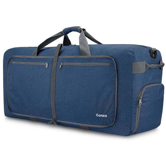 Gonex Large Foldable Travel Duffle Bag 100L, Water-Resistant Weekend Overnight Duffel Gym Bag with Shoes Compartment for Men Women
