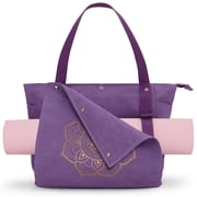 Gonex Yoga Mat Bag for Women Men, Canvas Yoga Tote with Multiple Pockets for Pilates Travel Gym Office Workouts
