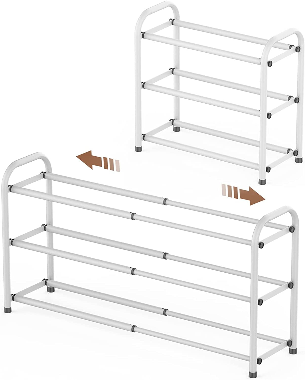 Gonfoam 3-Tier Expandable Shoe Rack,Adjustable Shoe Shelf Storage ...