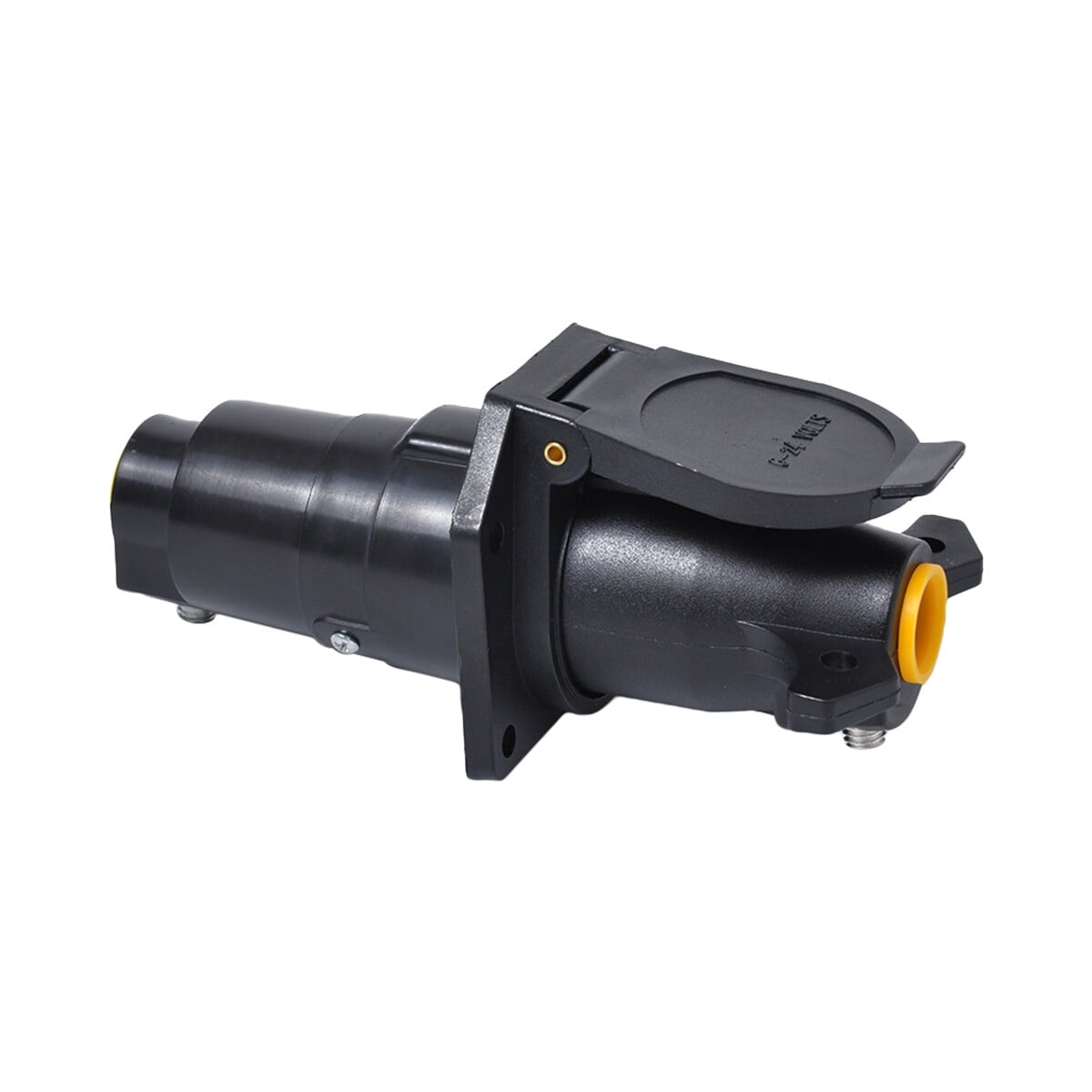 Gong 1 Pair 12V 7 Way Round RV Trailer Light Connector Adapter Plug and Socket Wiring Plug Connector Adapter with US Plug