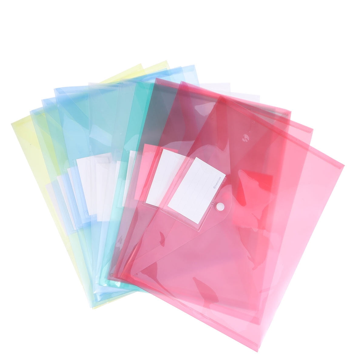 Gong 10pcs A4 Size File Document Folder Transparent Button Document ...