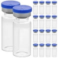 Gong 20pcs Practical 10ml Transparent Vials Clear Flat Bottom Bottles