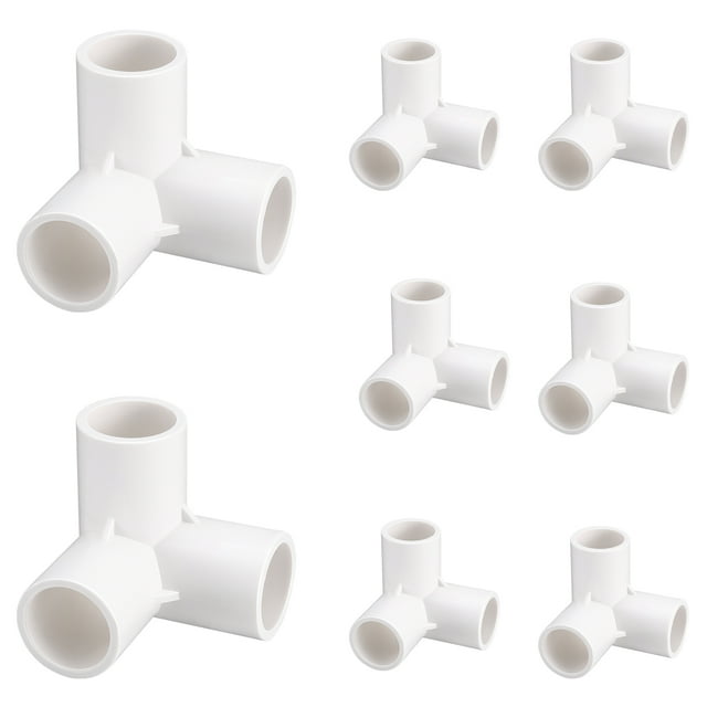 Gong 8Pcs PVC Pipe Connector 3Way Elbow Fittings for PVC Furniture