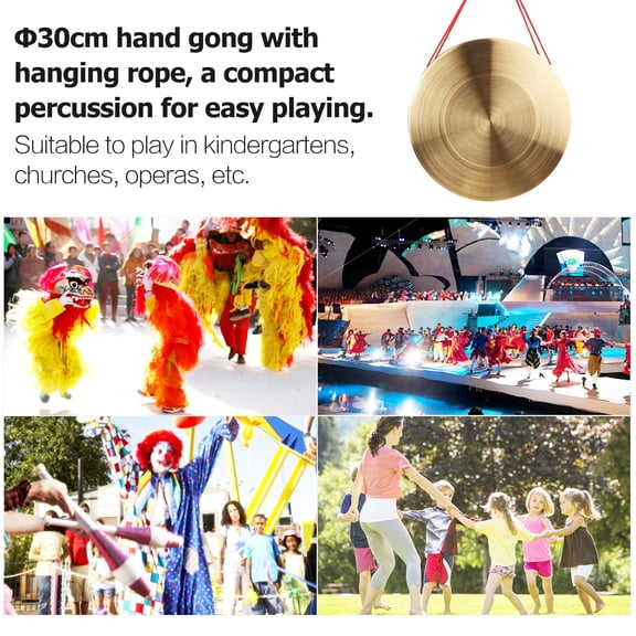 Gong,Hand Copper Chapel With Round Play Opera Percussion With Copper Chapel Opera Chapel Opera Percussion Round Play Hammer Percussion With Round Huiop Hand Hand Qinquan Ziem Adben Rusuo
