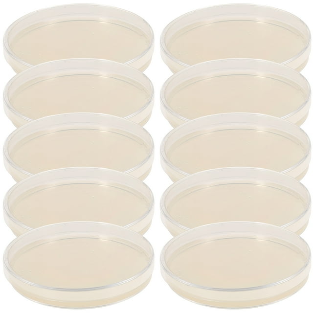 Gongc 10pcs Agar Plates Science Petri Dish Nutrient Kit with Agar