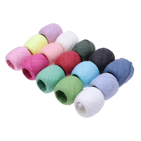 Gongc 15 Rolls Natural Raffia String for DIY Craft and Gift Packing