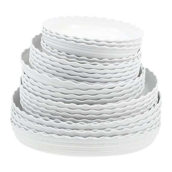 Gongc 25pcs Saucer Flower Pot Tray for Indoor/Outdoor (White)