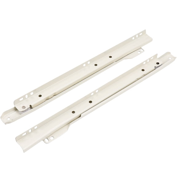 Set of 2 White Cold Rolled Steel Drawer Slides with Silent Smooth for Everyday Use