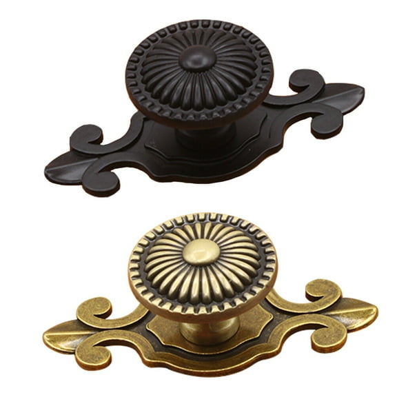 Gongc 2Pcs Retro Door Knobs Decorative Door Handles Vintage Furniture Accessories