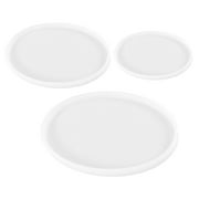 Gongc 3 Oval Silicone Resin Tray Molds - DIY Epoxy Platter Mold (White)