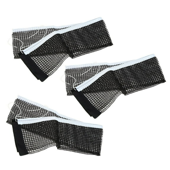 Gongc 3PCS Portable Outdoor Table Tennis Replacement Net Nylon Regulation Pong Net without Post (Black)