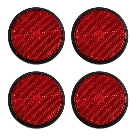 Gongc 4Pcs Car Reflector Round Bike Construction Red Black Trailer Tail Lights