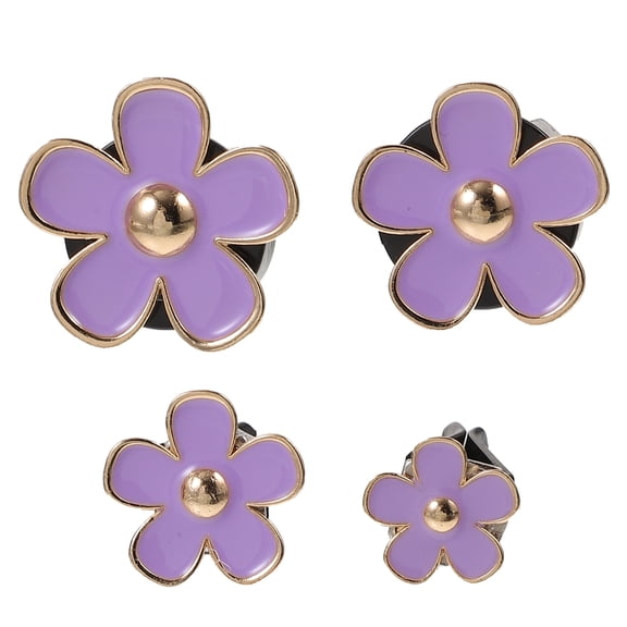 Gongc 4Pcs Flower Car Air Freshener Clips - Cute Daisy Charms (Purple)