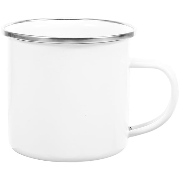 FUTUREORYY Compact Lightweight White Enamel Cup with Sufficient Capacity for Camping and Daily Use