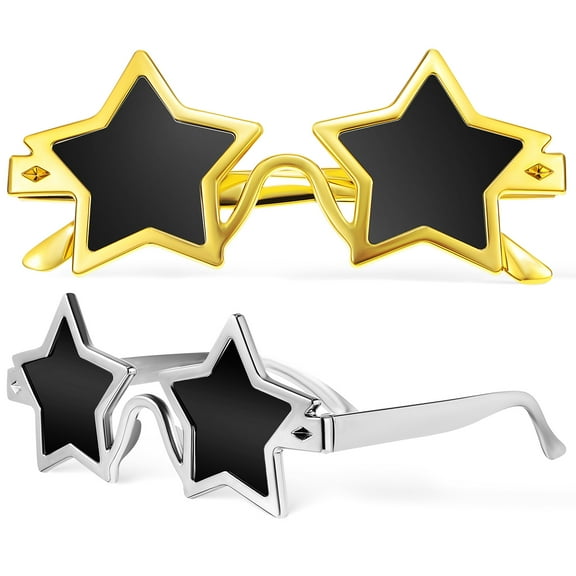 Gongc Fun Party Eyeglasses 2 Pairs Star Sunglasses Retro Style Novelty Glasses