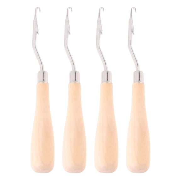 Gongc 4-Piece Wooden Punch Needle Kit for Woven and Rugs - Hook Tools for Rug Making