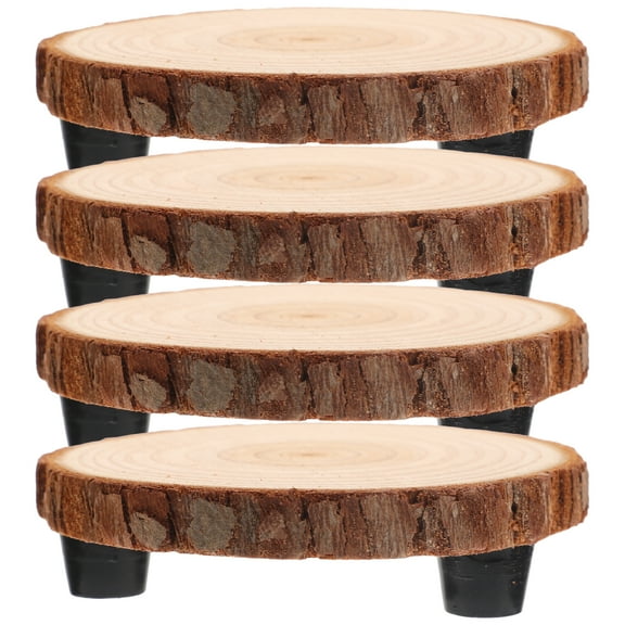 Gongc 4-Piece Wooden Wedding Cake Stand Set, Riser Display Stools for Plants, Desserts, and Party Decor