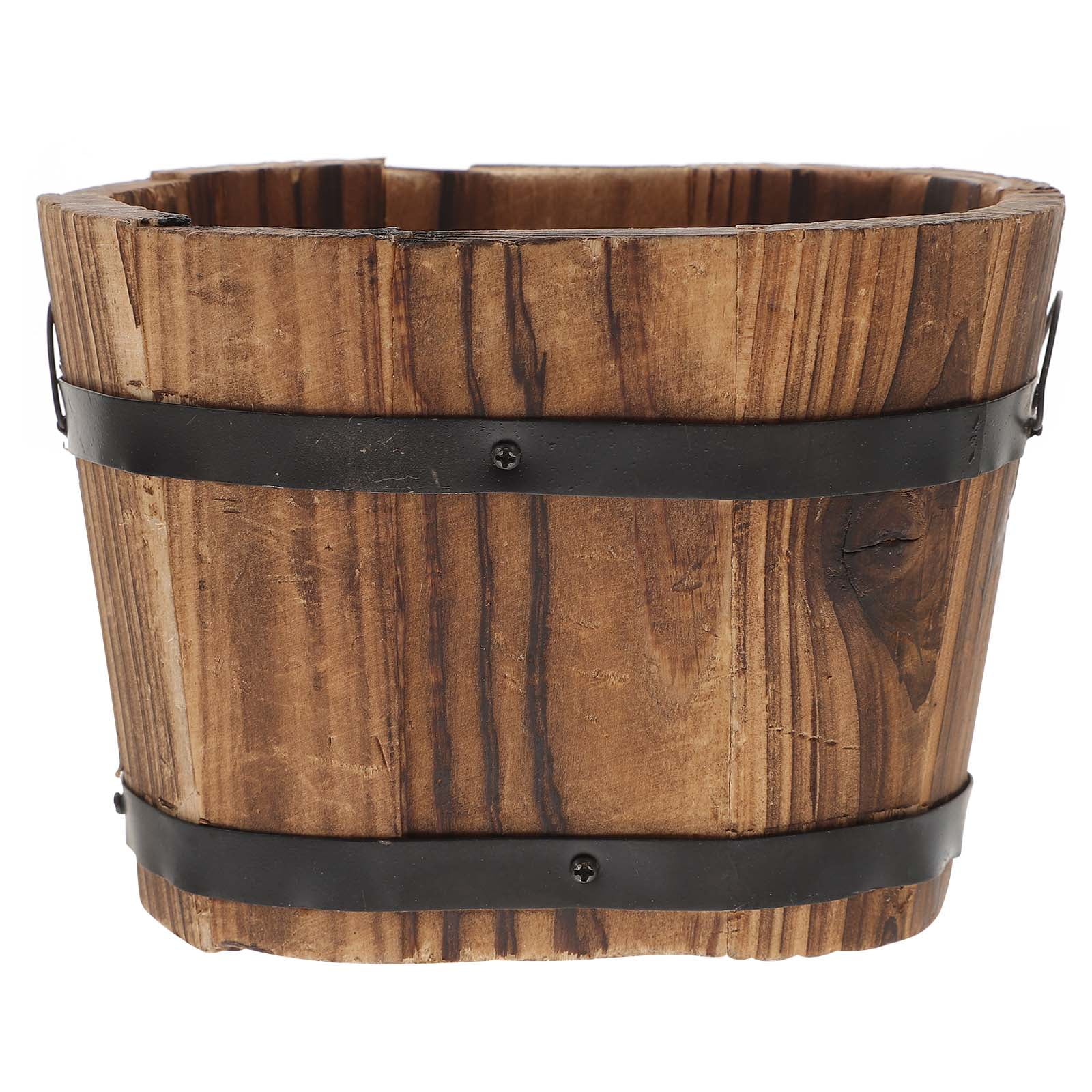 Gongc Whiskey Barrel Planter Rustic Flower Box for Small Plants ...