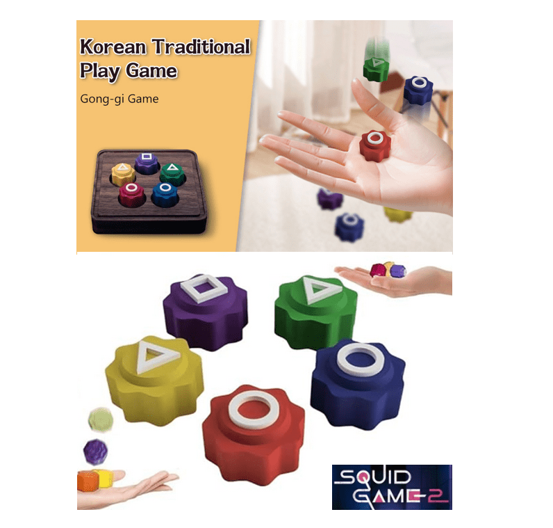 Jeu Coréen Gonggi - 5 Pierres Colorées - Jeu Traditionnel De Capture - Pour Enfants Et Adultes - Améliore Coordination Main-Œil
