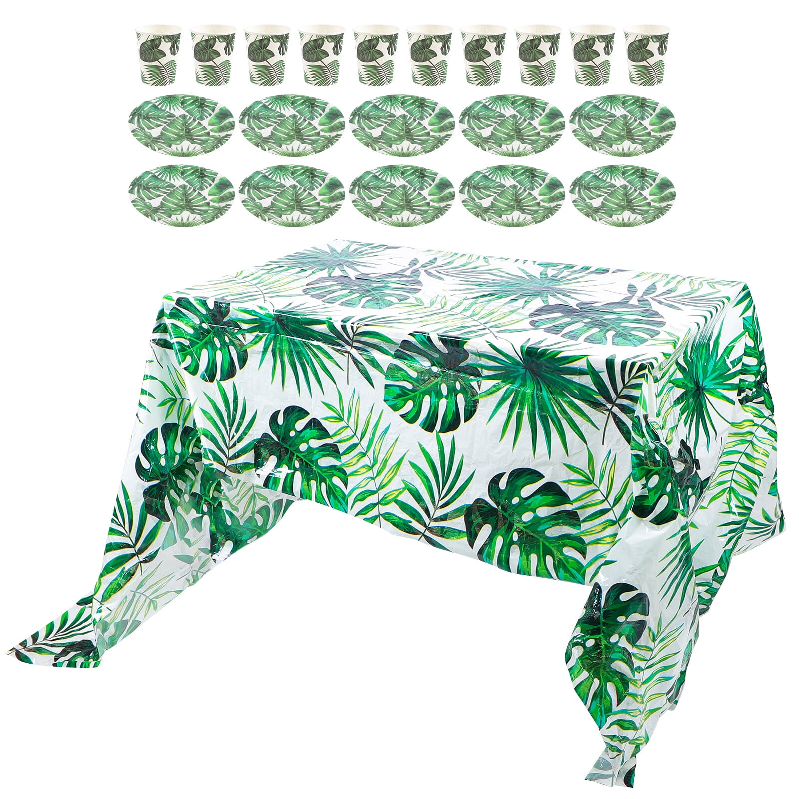 Gongxipen 1 Set Hawaiian Theme Party Supplies Summer Palm Leaf Paper